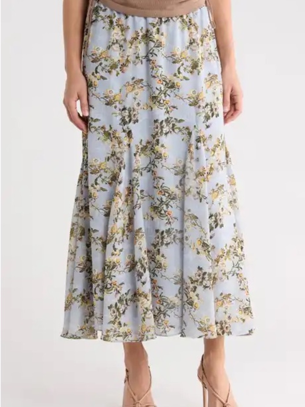 Max Studio Floral Midi Skirt